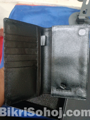 Genuine leather men's long wallet